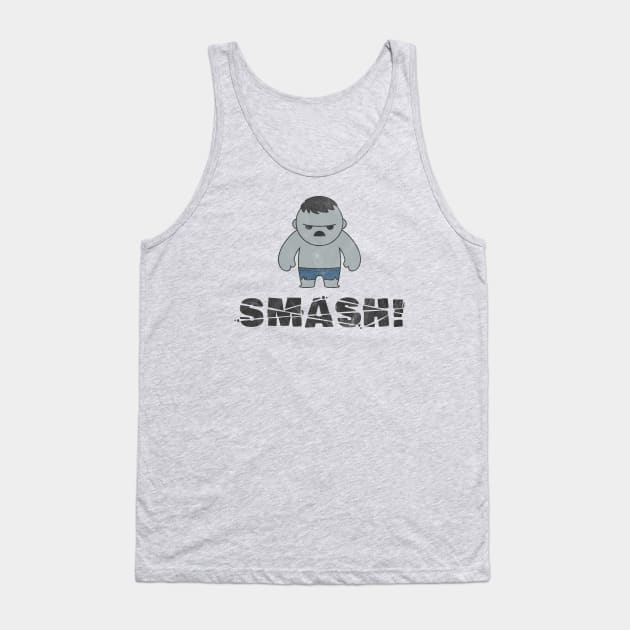 Kawaii Hulk SMASH! (Gray, Mr. Joe Fixit) Tank Top by gabradoodle